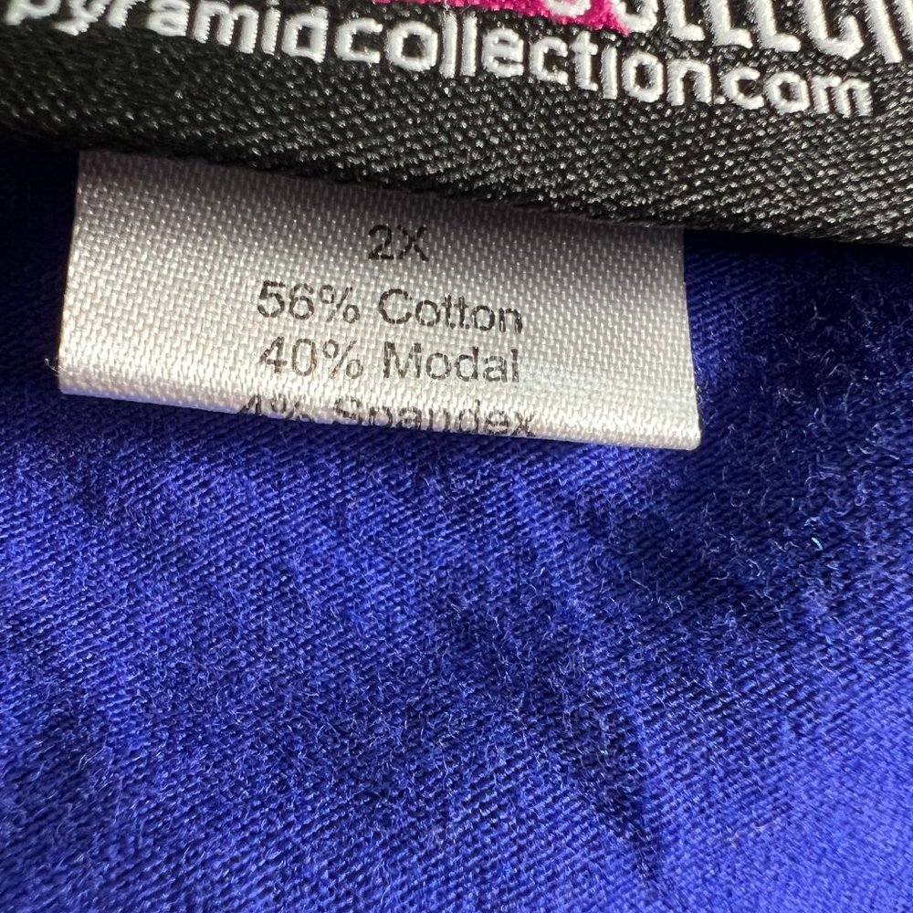 📌The Pyramid Collection Royal Blue Cold Shoulder Waterfall Front Top - Picture 12 of 15